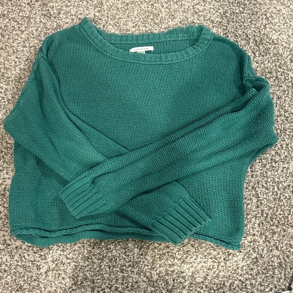 American Eagle Outfitters Teal Crew Neck Sweater